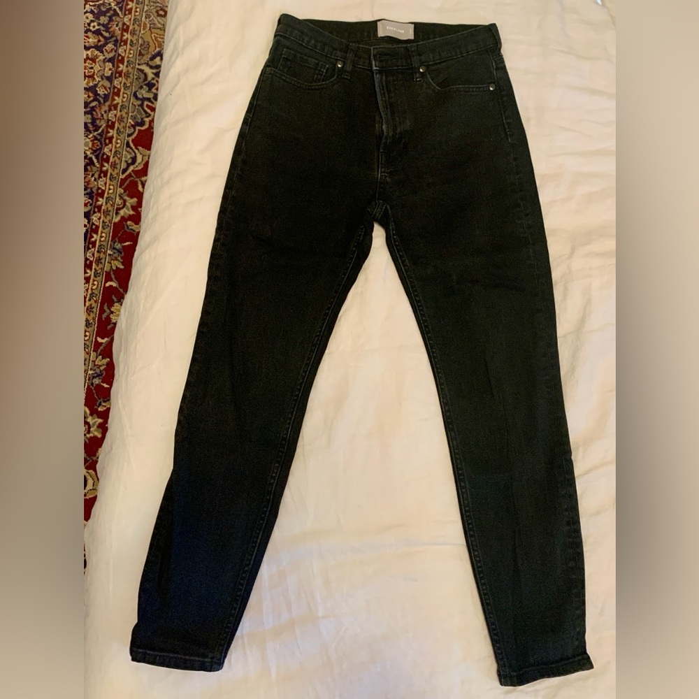EVERLANE High Rise Skinny Jeans in Black